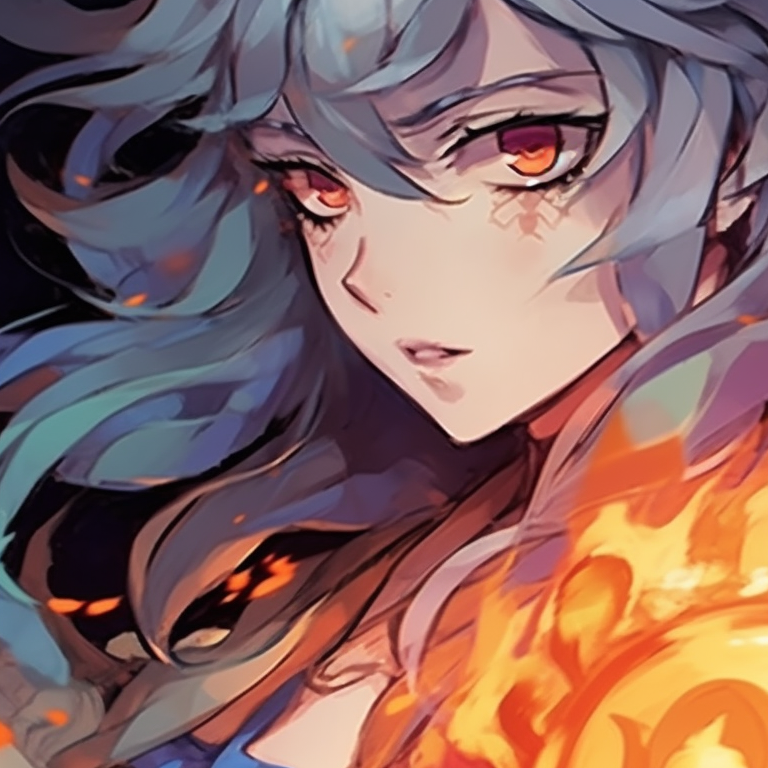 Two characters in mid-air combat, kinetic lines and vibrant elemental symbols. genshin matching pfp featuring popular characters pfp for discord.