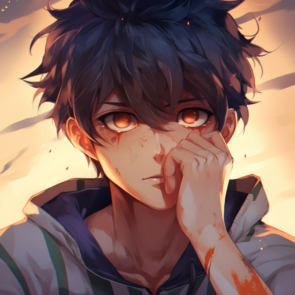 Battle-ready anime boy, strong outlines and energetic poses anime boy pfp cool pfp for discord.