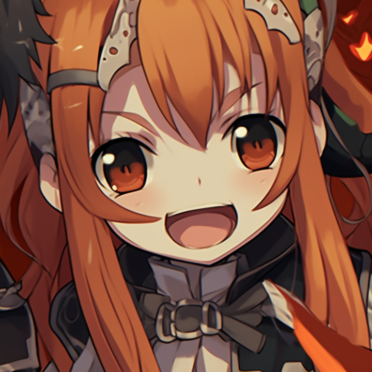 Focused shot of Kirito and Asuna in contrasting costumes, high detail and texture. kirito and asuna matching halloween pfp pfp for discord.