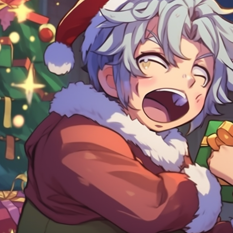 Two characters, rudolph noses and antlers, expressions of friendly competition. matching christmas meme pfp ideas pfp for discord.