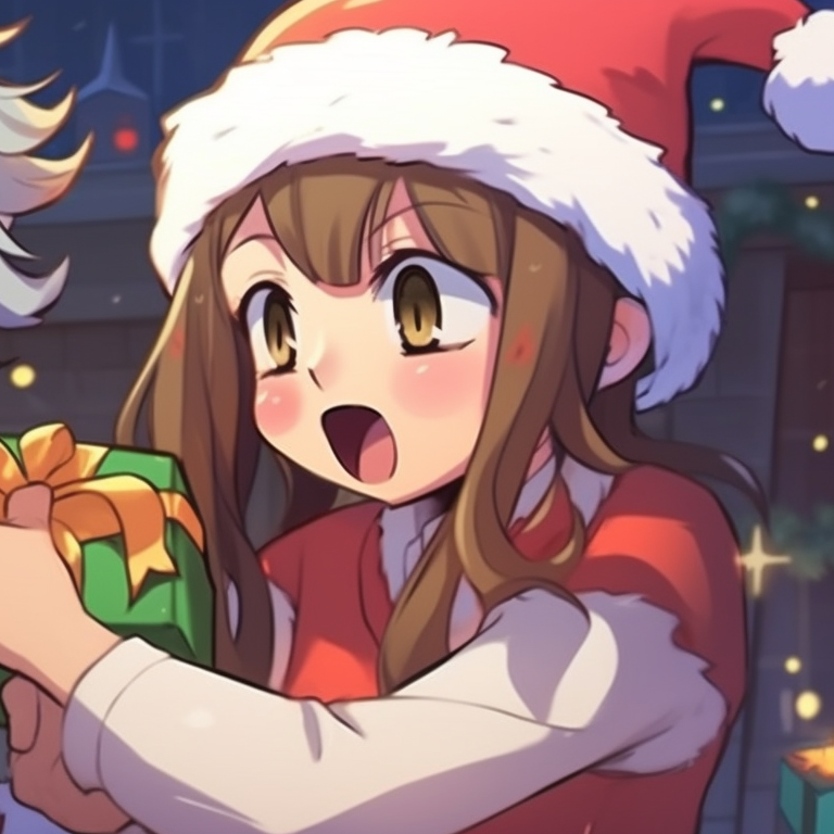 Two characters, rudolph noses and antlers, expressions of friendly competition. matching christmas meme pfp ideas pfp for discord.