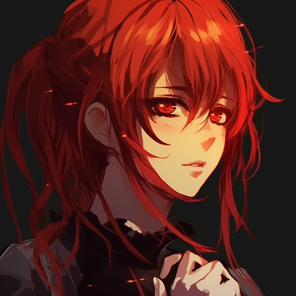 An intriguing anime character with penetrating red eyes, demonstrating meticulous craftsmanship. high-quality red anime 4k