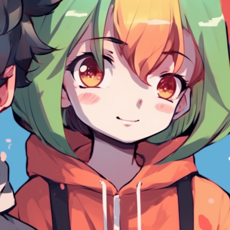 Two characters in a serene setting, detailed with their fingers almost touching. character based matching pfp pfp for discord.