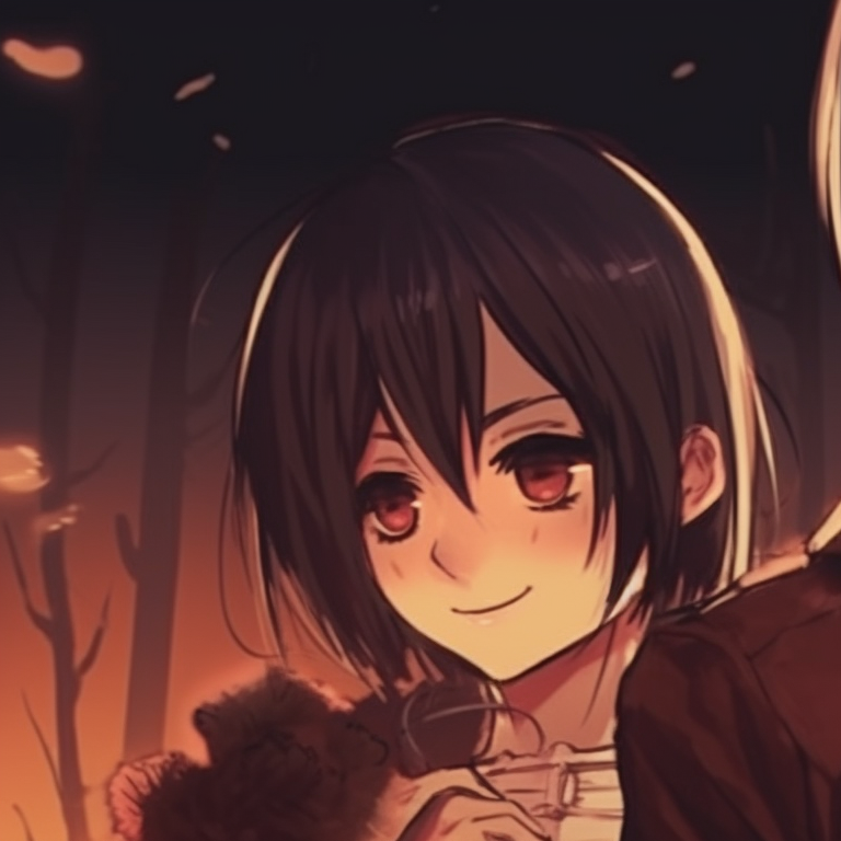 Eren and Mikasa in matching trick-or-treat outfits, candy-inspired hues and playful vibe. unearth eren and mikasa matching pfp halloween theme ideas pfp for discord.