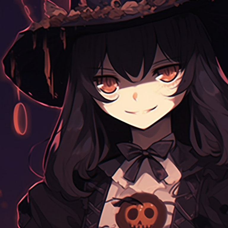Characters with ghostly costumes, soft shading and eerie aura, staring at each other. matching anime pfp gif halloween theme collection pfp for discord.