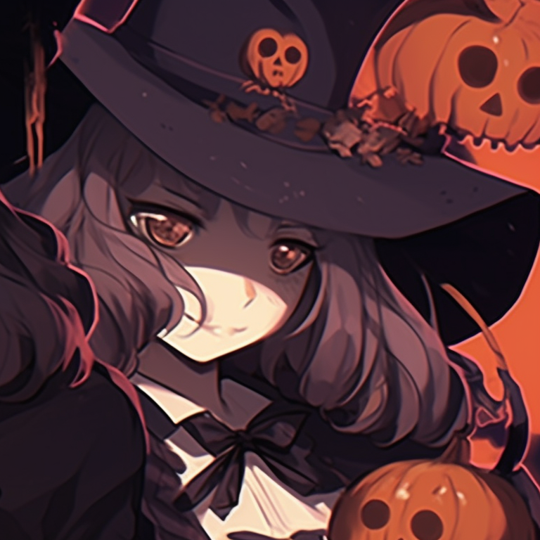 Characters with ghostly costumes, soft shading and eerie aura, staring at each other. matching anime pfp gif halloween theme collection pfp for discord.