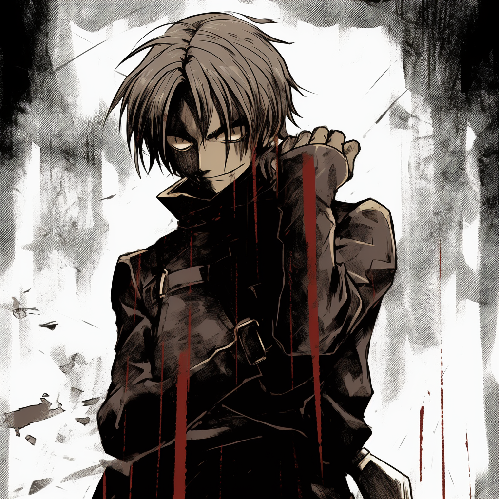 Side profile of Edward Elric, showcasing his personality through detailed design and crisp outlines. trending anime pfp manga