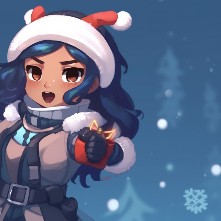 Soldier-like characters in Santa-themed outfits, bright reds and playful combat poses. matching valorant christmas pfp skins pfp for discord.