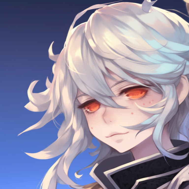 Two characters representing duality, complementary color schemes and mirrored poses. genshin matching pfp with unique looks pfp for discord.