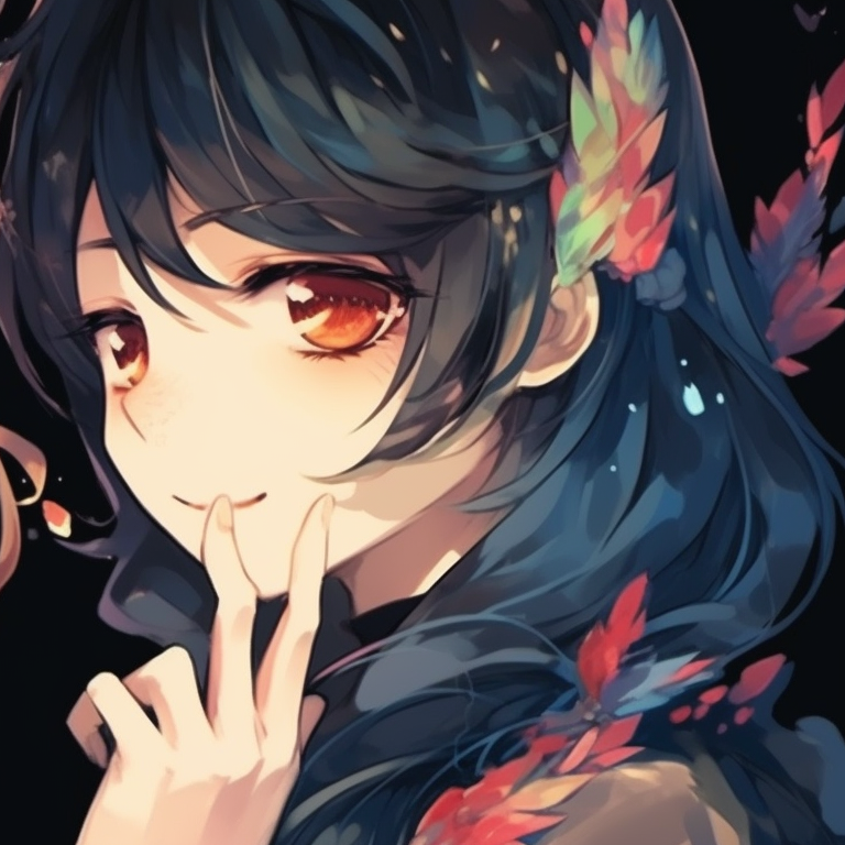 Two characters with fantasy costumes, intricate details and vibrant colors, viewing away from each other cool matching pfp for duo friends pfp for discord.