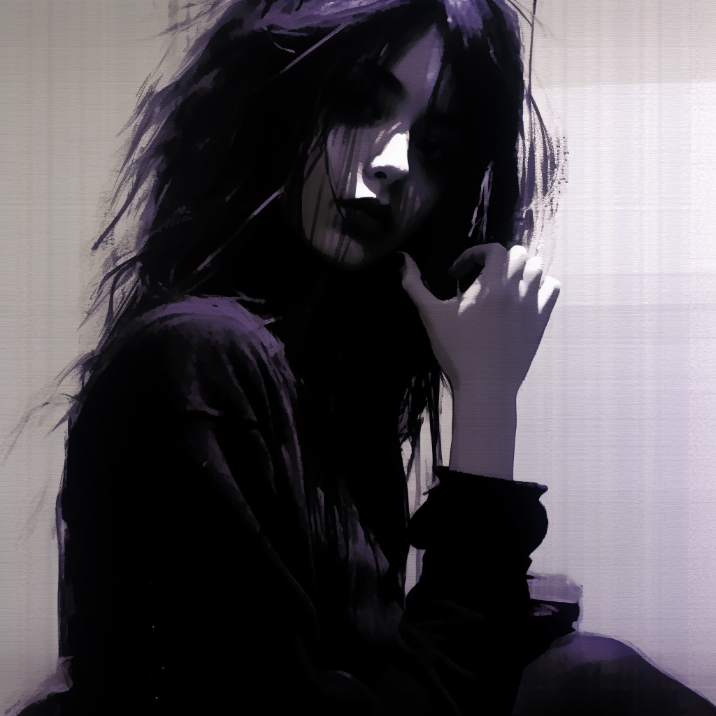 Profile shot of a character with elements of rugged beauty accentuated by grunge aesthetic, and detailed linework. innovation in grunge aesthetic pfp pfp for discord.