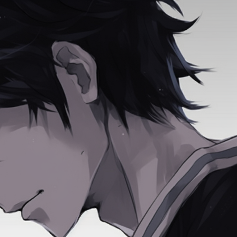 Two characters, intense stare into each other's eyes, propped against a starry backdrop. anime matching pfp for couples pfp for discord.