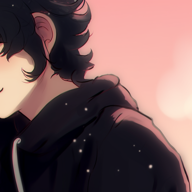 Two characters under the star-lit sky, soft gradients and intimate mood. instagram cute matching pfp with aesthetic theme pfp for discord.