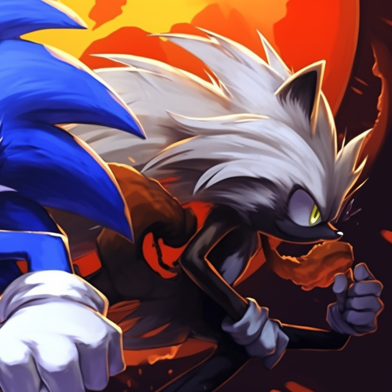 Features Sonic and Tails emerging from the shadows, with a subtle blend of monochromatic hues and stark lighting. spooky sonic and tails matching pfp pfp for discord.