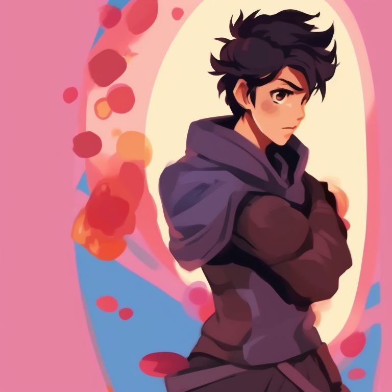 Two characters on the move, dynamic poses, richly colored and detailed outfits. innovative pfp cartoons for matching styles pfp for discord.