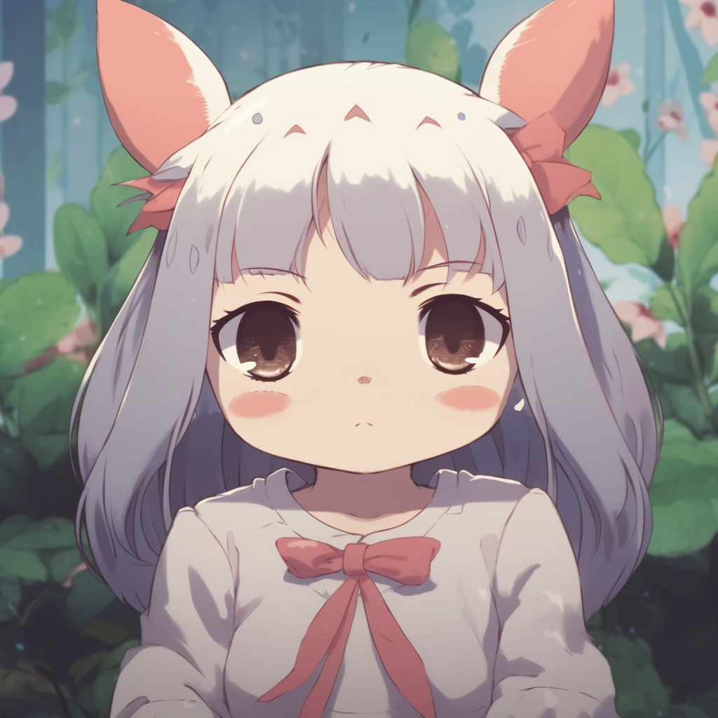 Full view of Totoro, showcasing character design and lush background environment. unique anime pfp suggestions