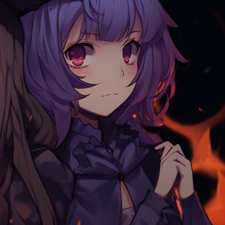 Two characters, bright orange attire and pumpkin motifs, facing each other. animated matching bestie pfp for halloween pfp for discord.