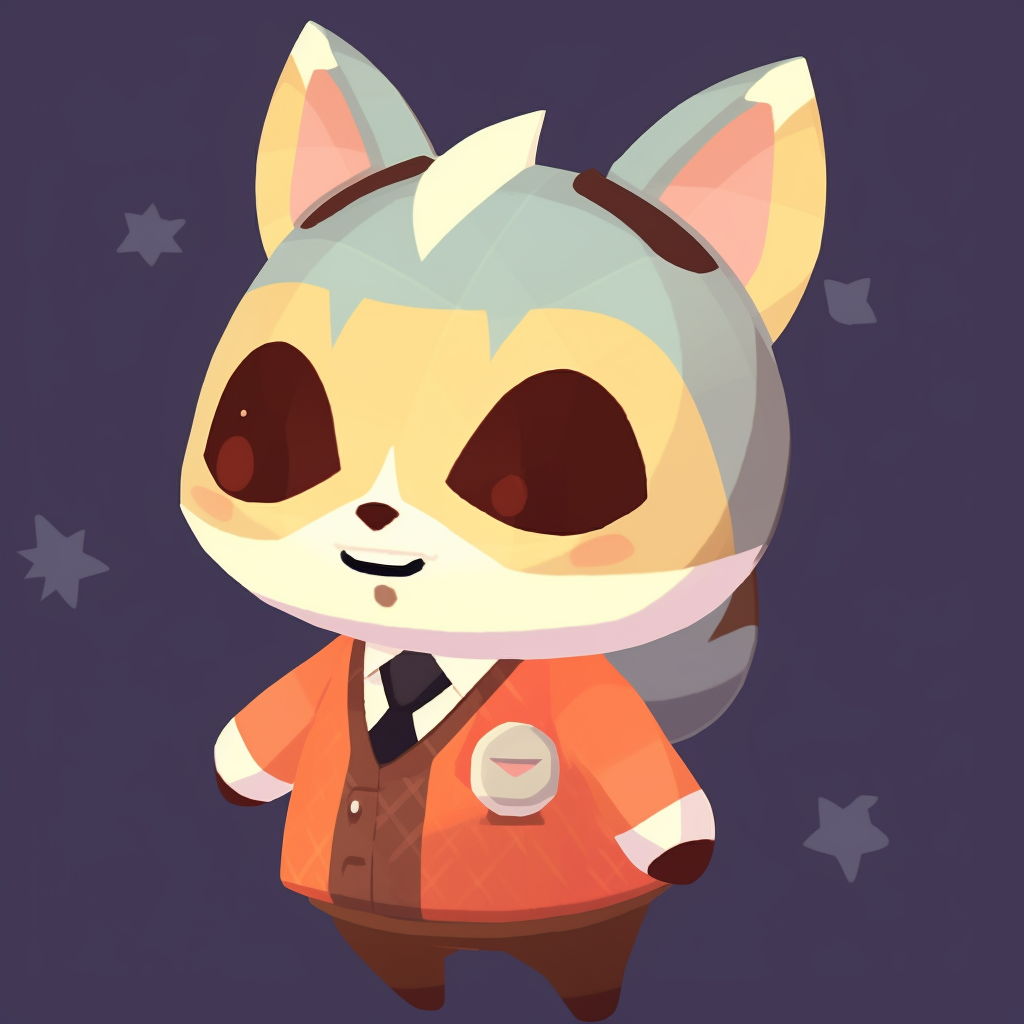 Tom Nook inside his store, focus on his business-like nature and setting details. illustrative animal crossing pfp