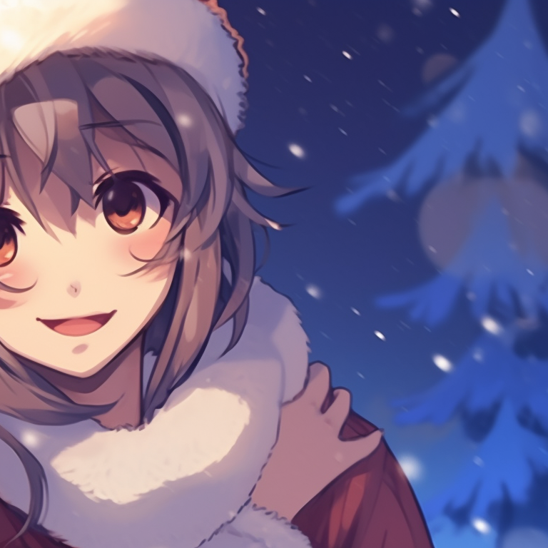 Cute Chimera characters seemingly born of Christmas elements like reindeers and snowmen, in high color saturation. matching cute christmas pfp for festive couples pfp for discord.