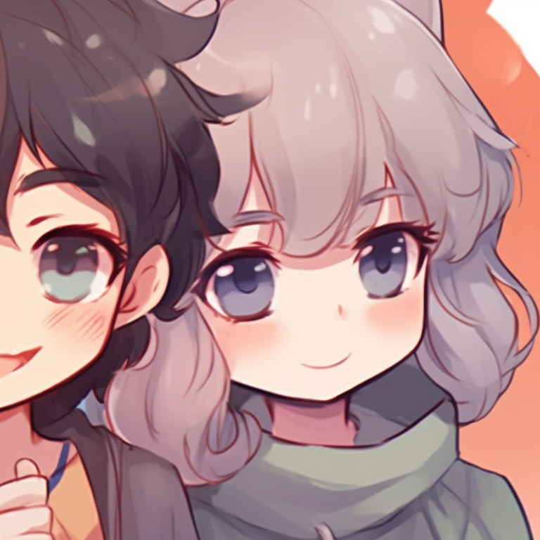 Three characters in matching outfits, light color palette and simple backgrounds. adorable trio pfp matching pfp for discord.