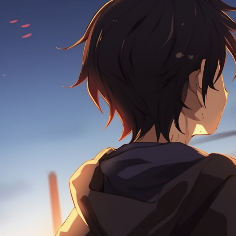 Two characters, early morning light and warm colors, sharing a meaningful look. horimiya season insight pfp for discord.