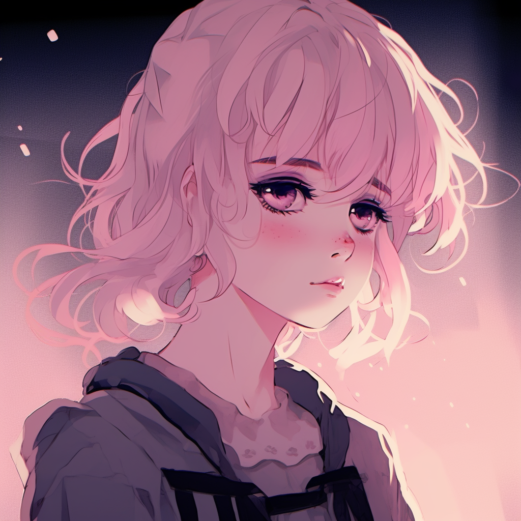 Anime girl profile with pastel tones, highlighting soft shades. pfp anime with aesthetic feel