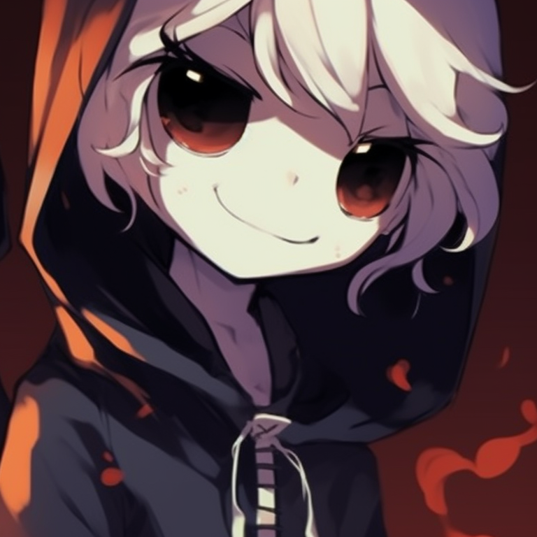 Two characters with glowing pumpkin motifs, unsettling shading and stark contrasts. halloween matching pfp in pop culture pfp for discord.