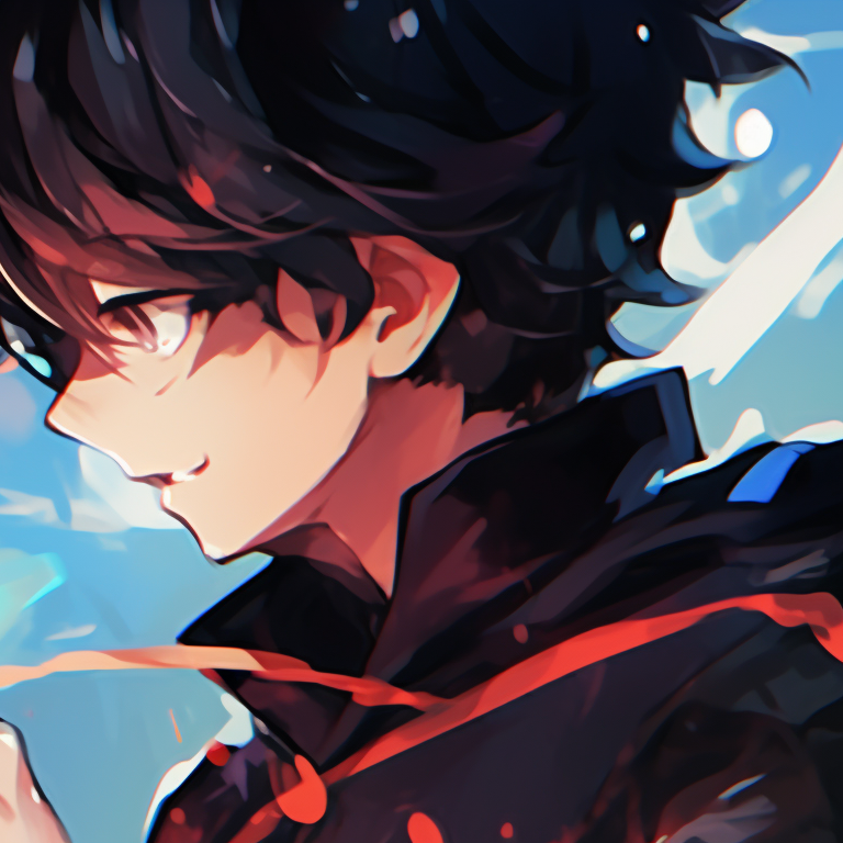 Two young characters, laughing poses, mixed hues of background, modern anime style cute matching pfp in anime genre pfp for discord.