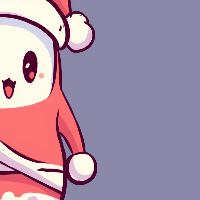 Two ghost characters, soft colors and fluffy textures, each wearing a Santa hat, smiling cheerfully unique matching cute ghost christmas pfp pfp for discord.