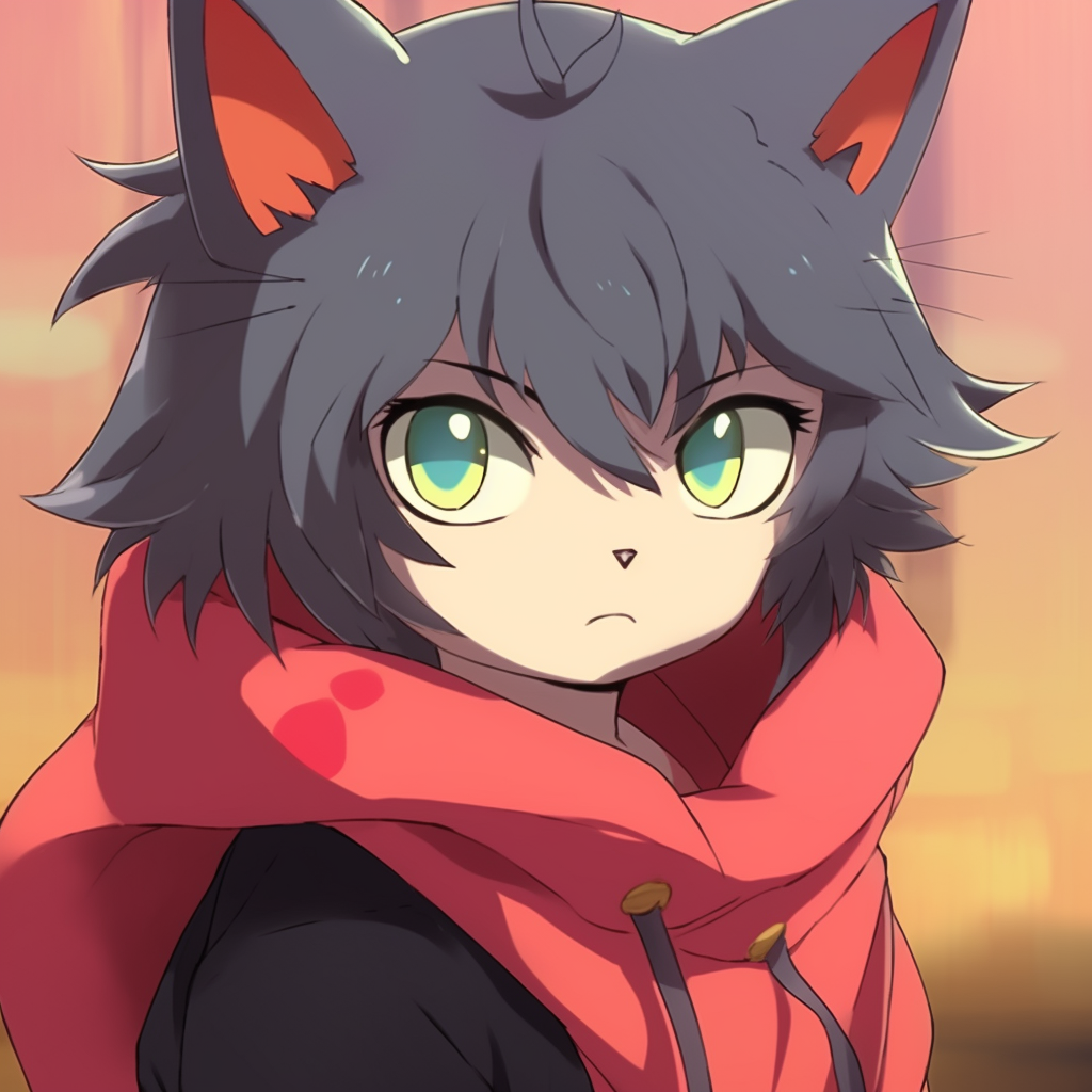 Cat Boy with emerald eyes, focused detail, and high contrast. adorable anime cat boy pfp