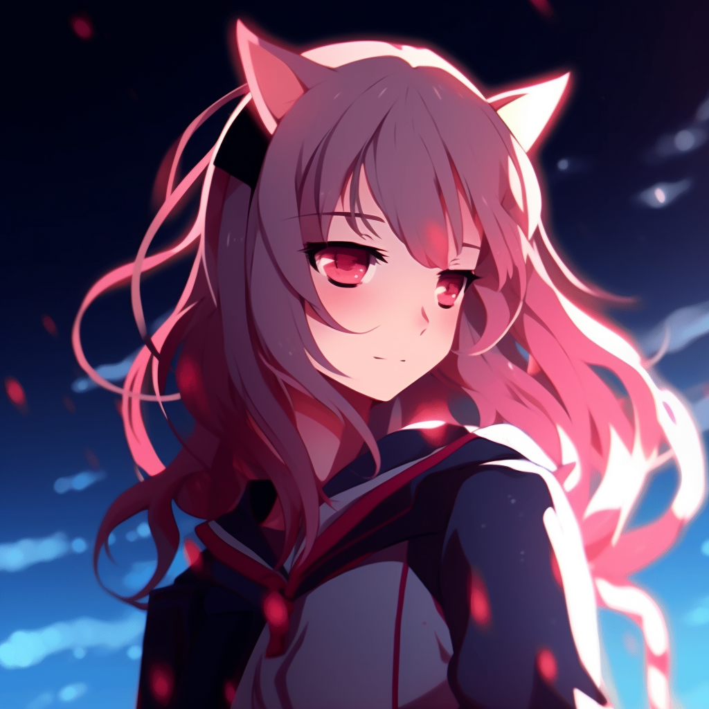 Smiling Neko Girl, cheerful vibe and dazzling colors. anime gif pfp styles HD, free download
