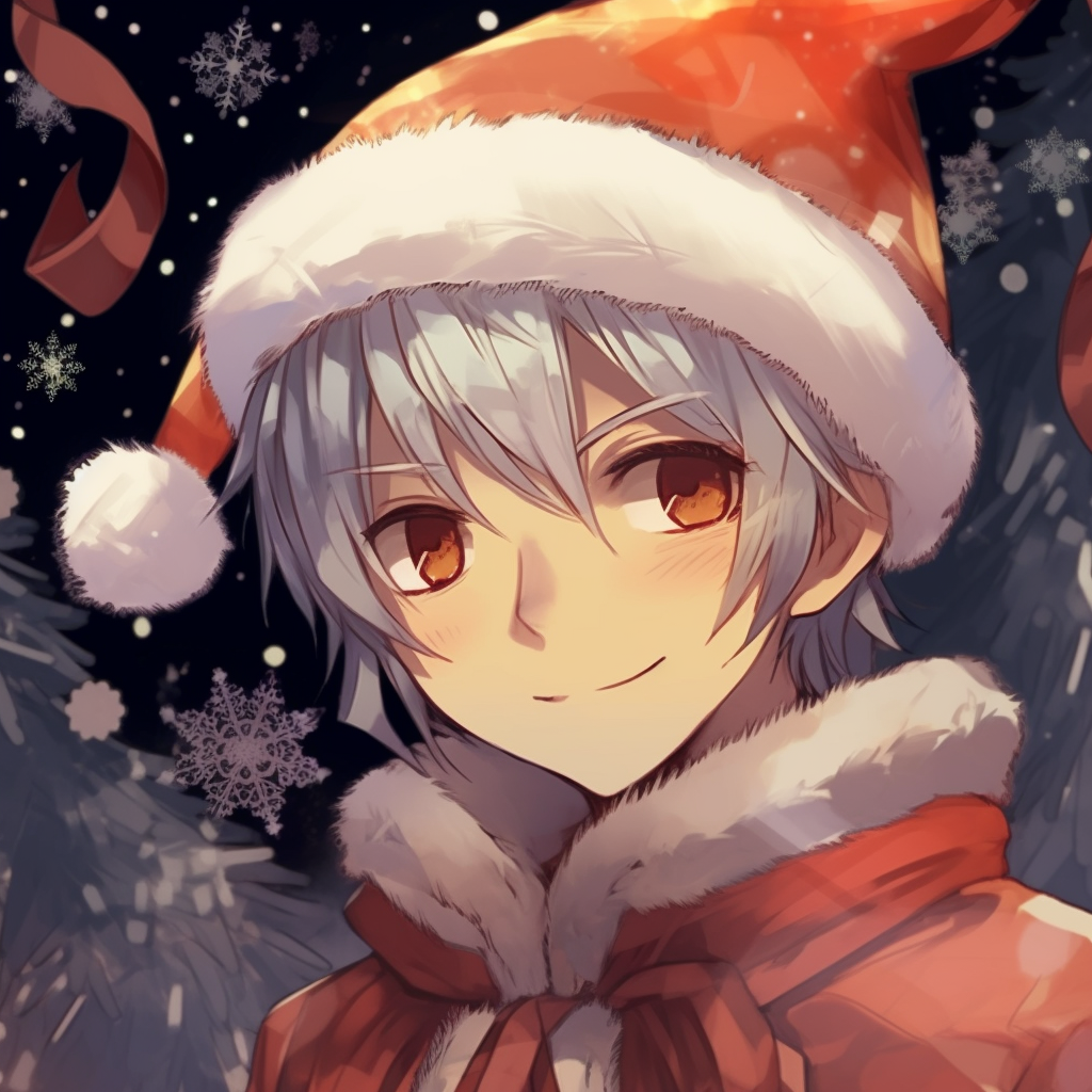 Naruto Uzumaki in a Santa hat, dynamic composition and bright colors. christmas pfp anime wallpaper
