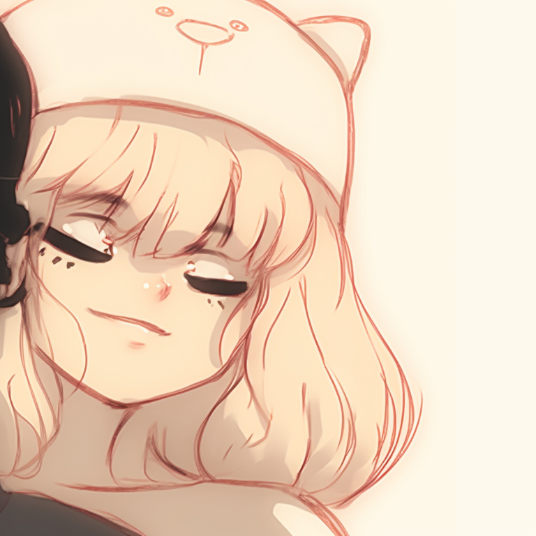 Two characters in light pastel tones, showcasing blissful smiles. ideal instagram cute matching pfp for friends pfp for discord.