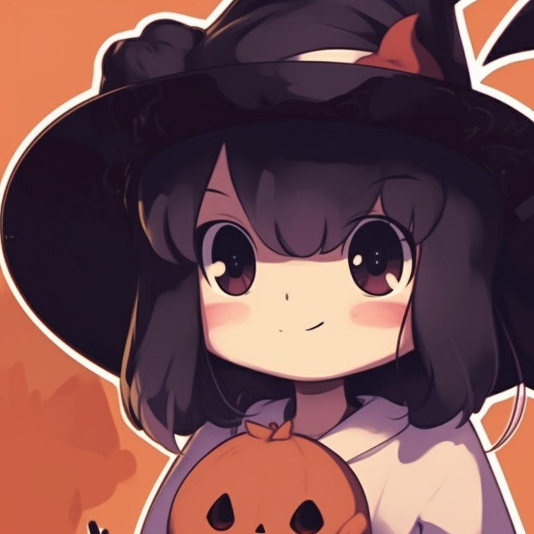 Two characters, one being a ghost, both expressing excitement, featuring soft pastel colors. cute halloween pfp matching pfp for discord.