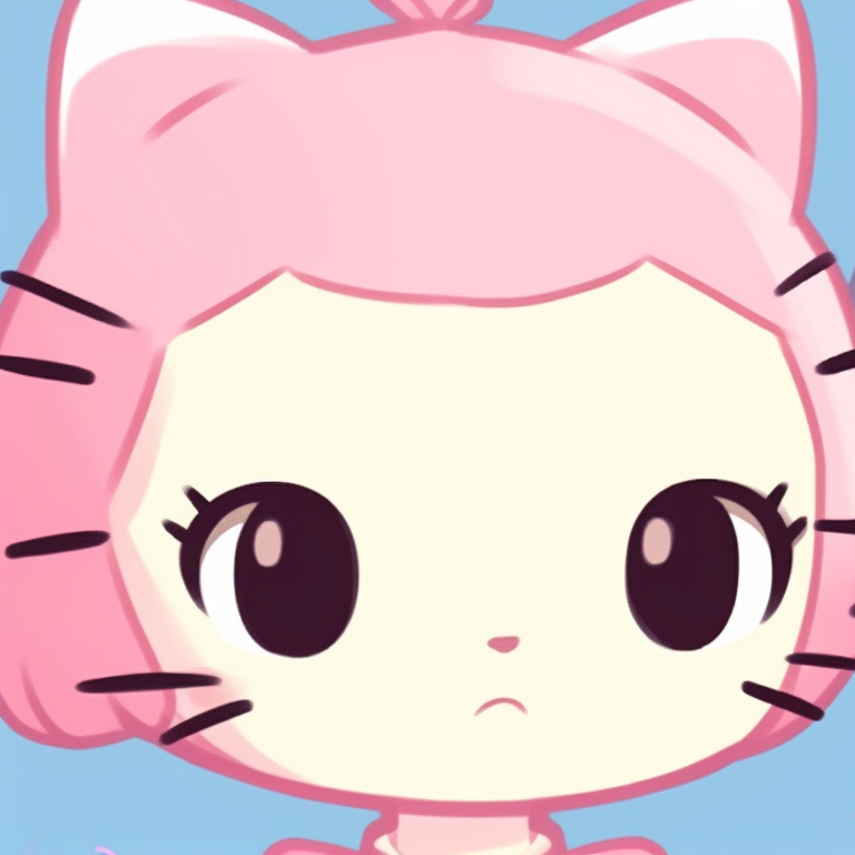 Two characters sharing a Hello Kitty blanket, soft textures and warm colors. hello kitty pfp matching styles pfp for discord.
