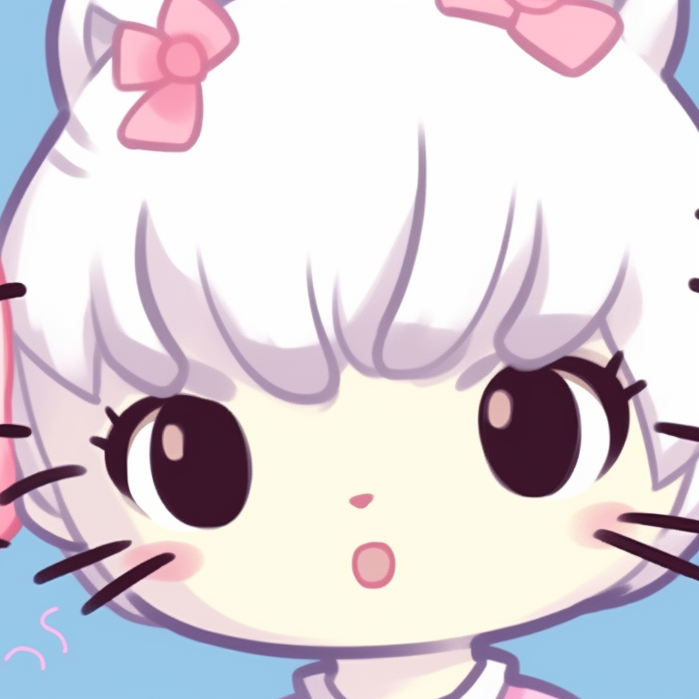 Two characters sharing a Hello Kitty blanket, soft textures and warm colors. hello kitty pfp matching styles pfp for discord.