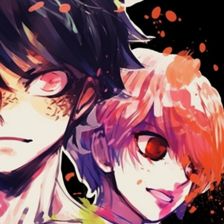 Three identical characters, distinct auras and saturated tones. vibrant matching trio pfp artwork pfp for discord.