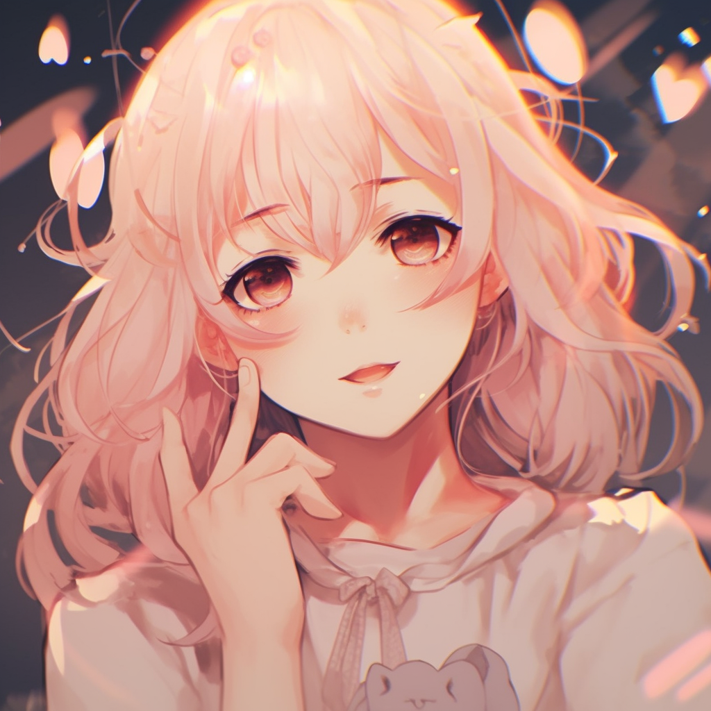 A Shōjo anime girl with starry eyes, filled with soft colors and whimsical vibes. stylish pfp anime imagery