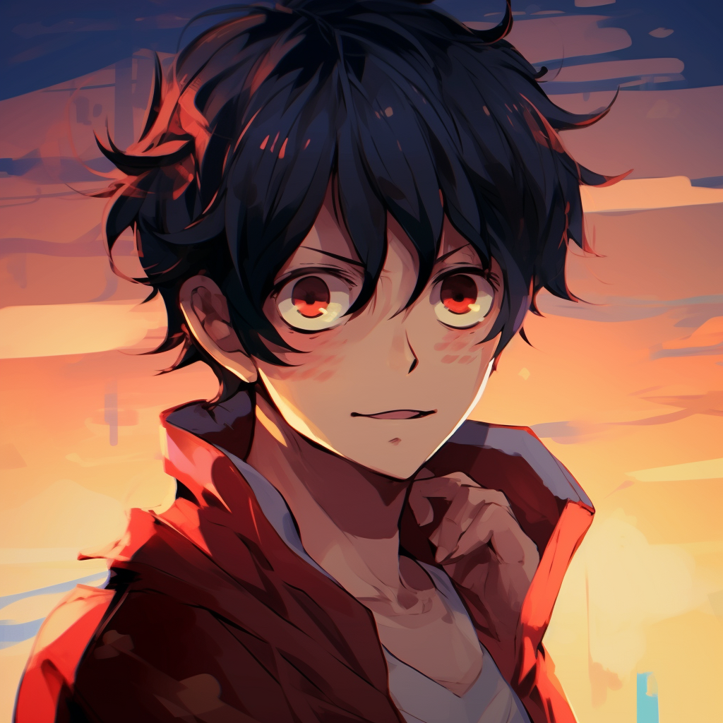 Close-up shot of Luffy's straw hat, detailed texture and solid black lines. classic male anime pfp