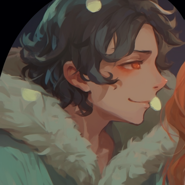 Two characters, intricately designed hairstyles, pastel backdrop, appear to be sharing secrets through a whisper. top whispering pfp discord pfp for discord.