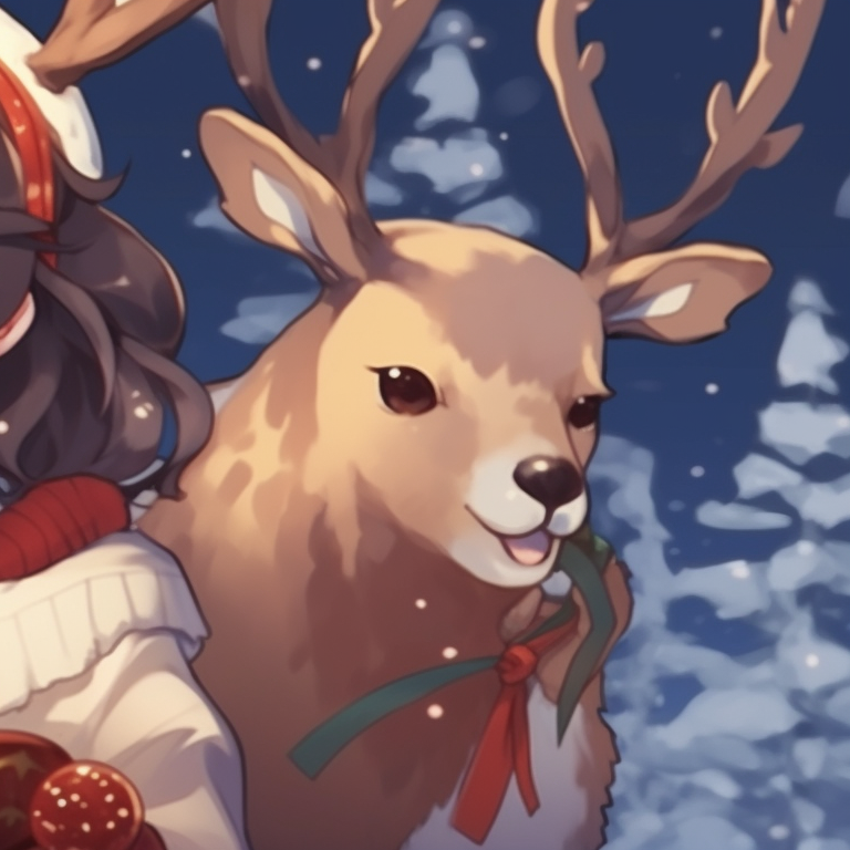 Two characters gazing at the starry sky, with dreamy expressions and pastel colors. holiday themed matching christmas pfp for discord pfp for discord.