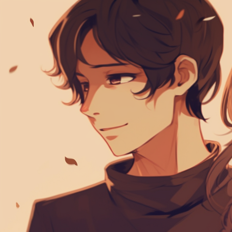 Characters under a night sky, distinct anime styling and vintage clothing. vintage couple match pfp pfp for discord.