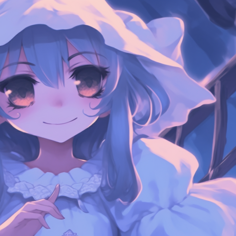 Two girls in matching white ghost outfits, cool tones and soft shading. halloween themed girl discord pfp matching theme pfp for discord.