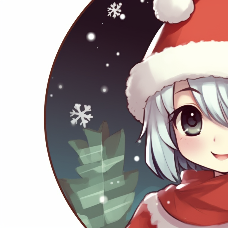 Two characters in wintery attire, puffs of breath visible, icy blues and crisp lines. matching christmas pfp ideas for discord server pfp for discord.