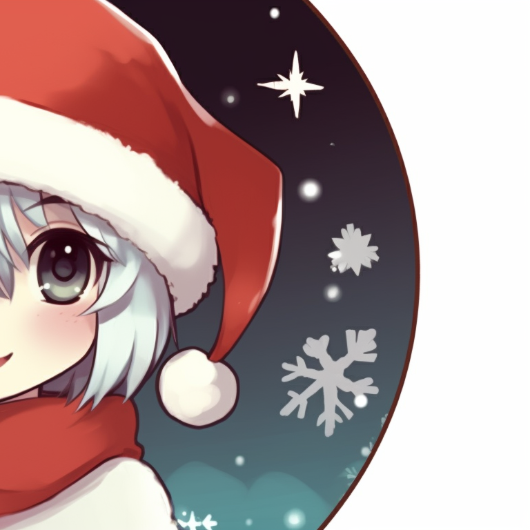 Two characters in wintery attire, puffs of breath visible, icy blues and crisp lines. matching christmas pfp ideas for discord server pfp for discord.