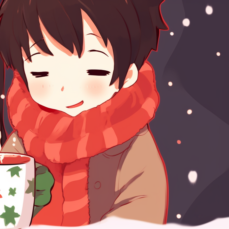 Two characters on a sleigh, surrounded by snow, dynamic poses and expressions. holiday inspired matching christmas discord server pfp pfp for discord.