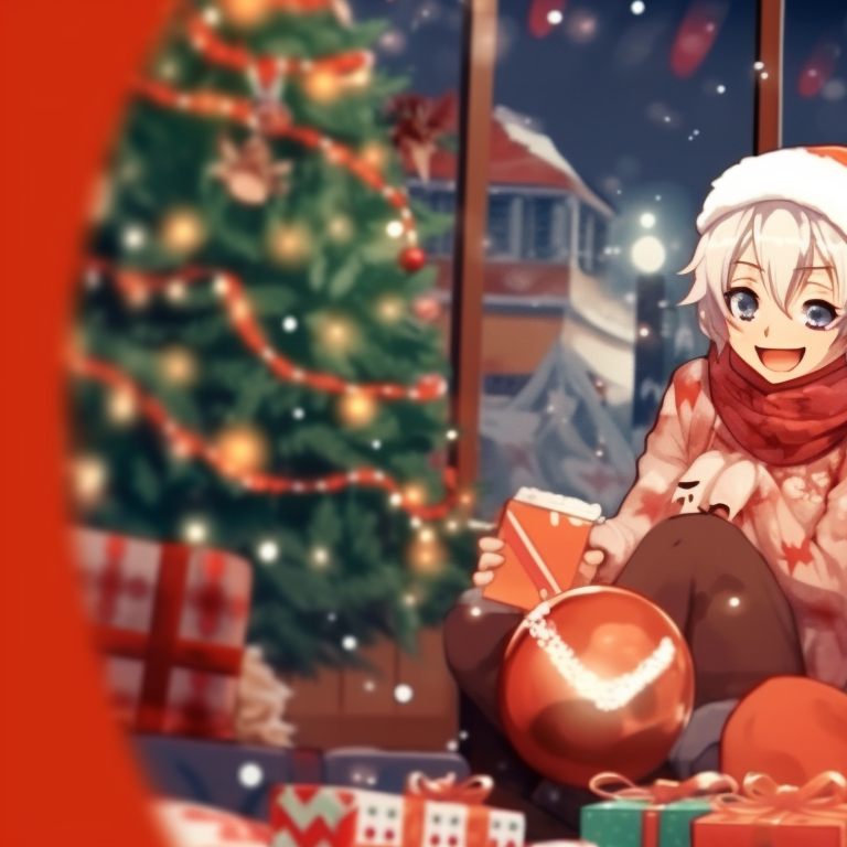 Two characters exuding holiday cheer, playful art style and warm colors. gifs for matching christmas pfp in preppy style pfp for discord.