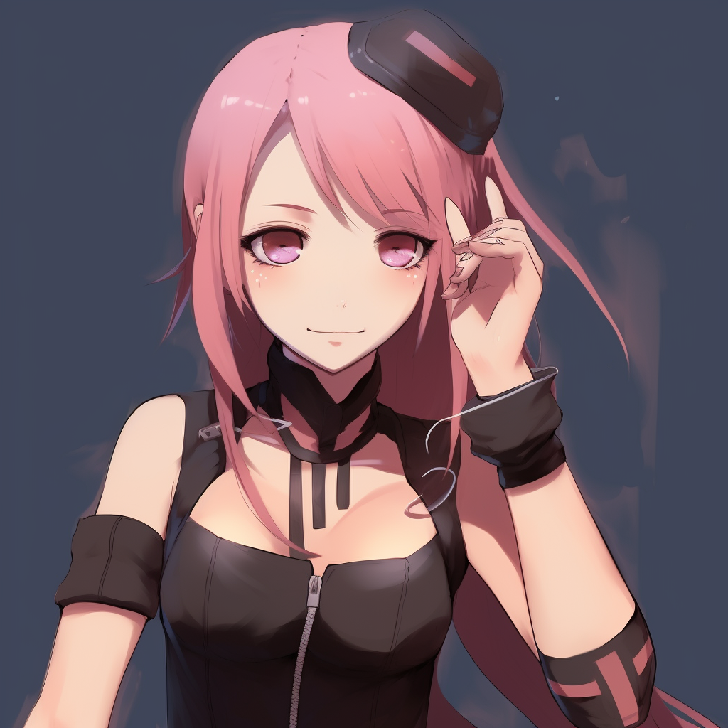 Portrait of Sakura, with emphasis on her characteristic pink hair and forehead protector. y2k anime female characters