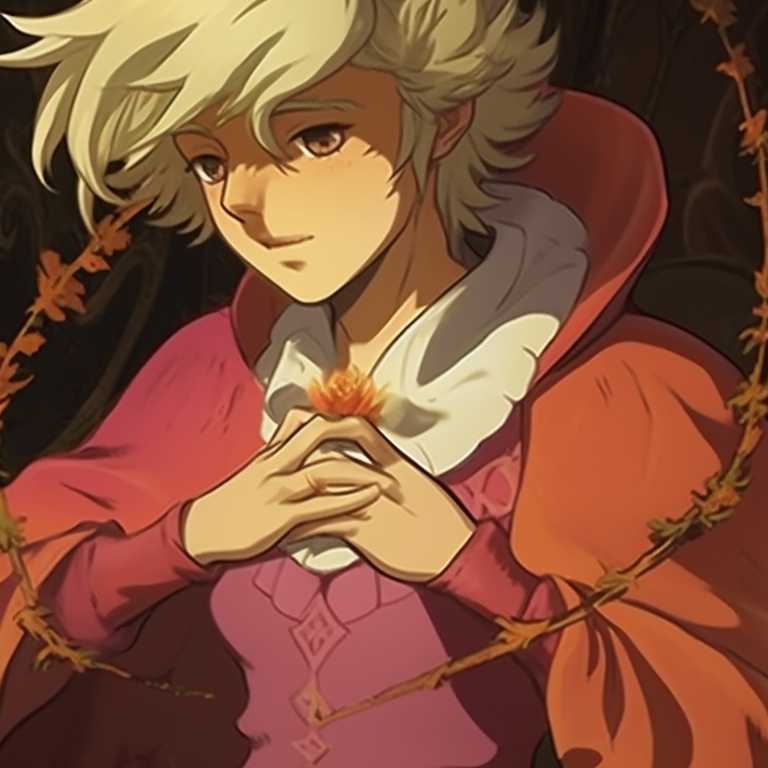 Sophie and Howl amidst a pumpkin patch, creative use of fall colors and playful expression. howl's castle halloween themed pfp collections pfp for discord.