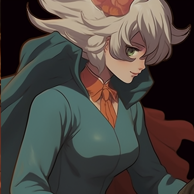 Sophie and Howl amidst a pumpkin patch, creative use of fall colors and playful expression. howl's castle halloween themed pfp collections pfp for discord.